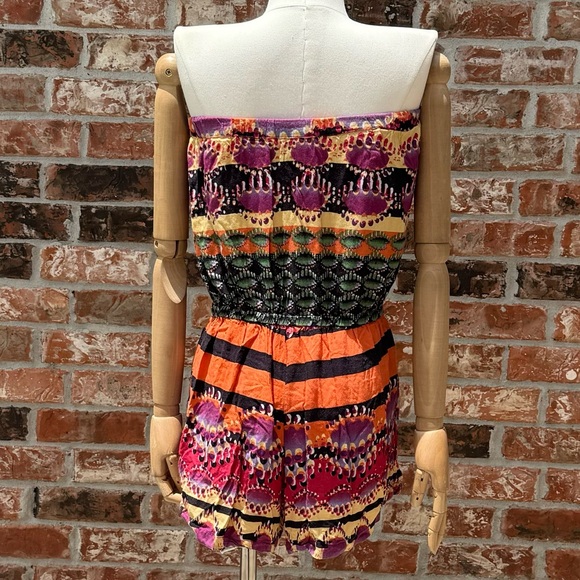 Angie strapless colorful patterned romper with pockets / L / Excellent condition - Picture 8 of 15
